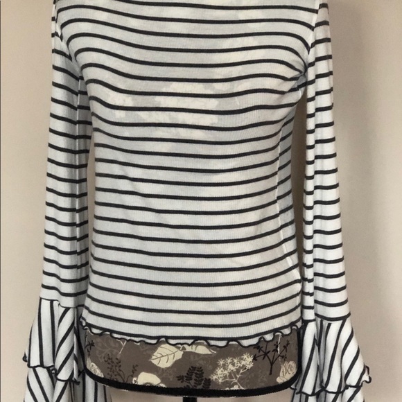 LIKE NEW WE THE FREE striped bell sleeve - Picture 3 of 5